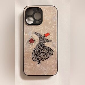 Elegant Dervish Design Phone Case - Black and Red